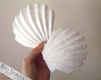 Blank Sea Shells Single or Pair, Cast Resin Clam Shell Seashell Prop, Half Shell Prop, Lightweight Mermaid Shells, Costume Mermaid Bikini