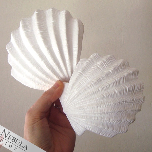 Blank Sea Shells Single or Pair, Cast Resin Clam Shell Seashell Prop, Half Shell Prop, Lightweight Mermaid Shells, Costume Mermaid Bikini