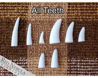 Tooth and Claw Sampler Sets, Cast in White or Black Resin