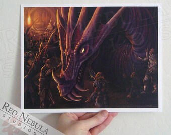 Archdemon Illustration, Dragon Age Art Print, 8.5 x 11 in