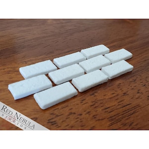 Miniature Brick Veneer - 1:12 Scale Unpainted, Loose, Flat Resin-Cast Mini Bricks for Dollhouses, Fairy Houses, Dioramas, and other Minis