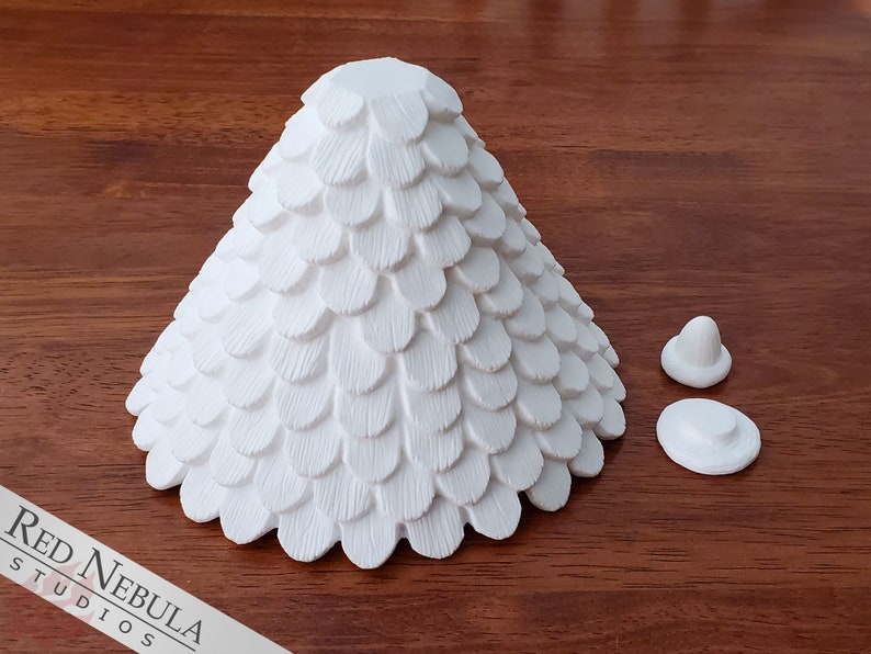 Resin Fairy House Roof 3 Piece Conical Roof with Shingles and Acorn-Shaped Finial for Fairy Garden Projects, Fairy House Kit Parts image 3