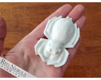 Spider Cabochon - Creepy Cute Spider Blank Resin Cabo, Flat Back with Optional Magnet or Ornament