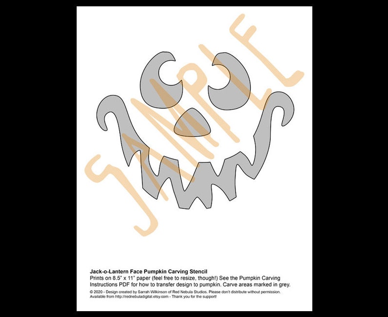 Digital Classic Jack-o-lantern Face Pumpkin Stencils - Etsy