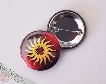 Chantry Sunburst Button, Magnet, or Keychain, 1.25", Andrastian Chantry Dragon Age Pinback Button