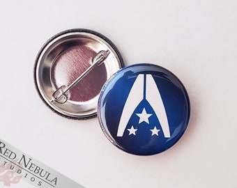 Alliance Button, Magnet, or Keychain, 1.25", Blue and White Mass Effect Pinback Button