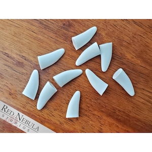 Set of 1&quot; Teeth, White or Black Resin Fangs for Prop and Costume Accessories