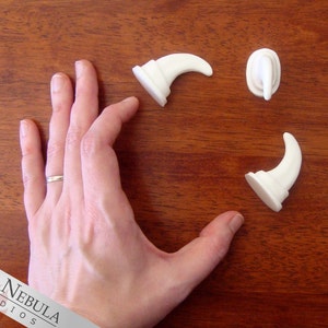 Large Cat Claws in White or Black, Curved 1.5 Feline Claws for Costumes, Resin Fursuit Claws, Kitty Fursuit, Tiger, Lion, Panther, Cougar image 3