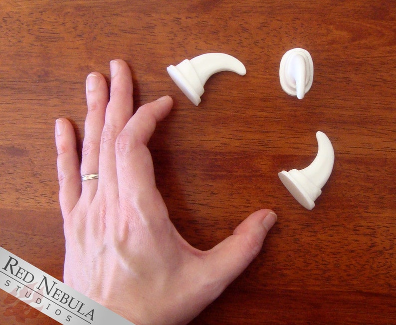 Large Cat Claws in White or Black, Curved 1.5 Feline Claws for Costumes, Resin Fursuit Claws, Kitty Fursuit, Tiger, Lion, Panther, Cougar image 3