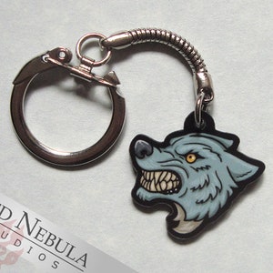 Grey Werewolf Charm, Snarling Wolf Acrylic Charm, Keychain, or Bookmark zdjęcie 2