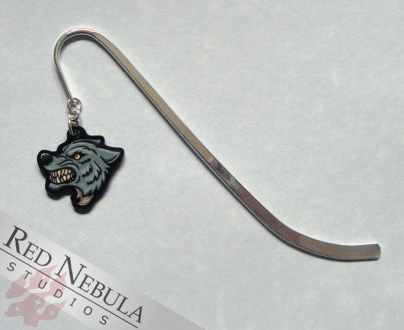 Grey Werewolf Charm, Snarling Wolf Acrylic Charm, Keychain, or Bookmark image 3