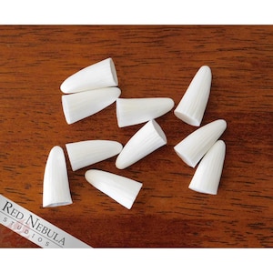 Set of 1&quot; Ridged Teeth, White or Black Resin Fangs, Ridged Animal Fangs, Pointed Teeth, Creature Fangs, Costume Accessories, Monster Fangs