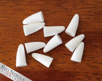 Set of 1" Ridged Teeth, White or Black Resin Fangs, Ridged Animal Fangs, Pointed Teeth, Creature Fangs, Costume Accessories, Monster Fangs