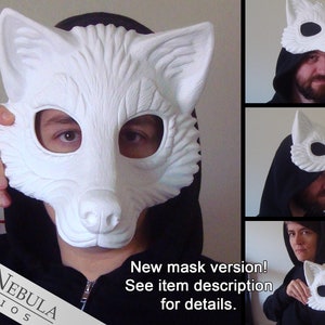 Resin Wolf Mask Blank, Stylized Wolf Face Mask, Wolf Masquerade