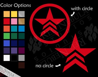Renegade Vinyl Decal - Renegade Star Mass Effect Sticker for Car or Laptop - Multiple Color Options