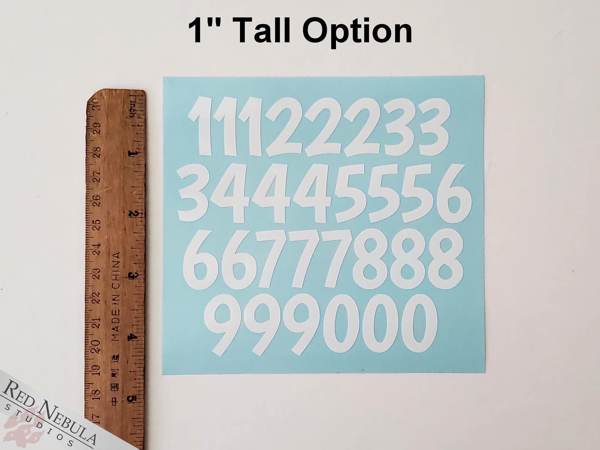 Vinyl Numbers Sticker Sheet | Choose Color | 1" or 1.5" Tall | Blocky ...