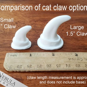 Large Cat Claws in White or Black, Curved 1.5 Feline Claws for Costumes, Resin Fursuit Claws, Kitty Fursuit, Tiger, Lion, Panther, Cougar image 8