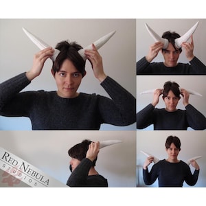 10 Inch Large Curved Horns (Pair), Big Monster Horns, Curved Horns, DIY Wearable Horns, Blank Resin Horns, Costume Props