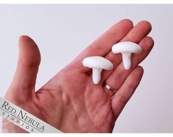 Small DIY Mushroom Magnets, Pins, or Cabochons - Unpainted Resin Mushroom with Optional Neodymium Magnet or Pinback
