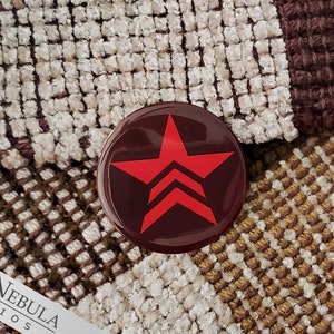 Renegade Button, Magnet, or Keychain, 1.25, Mass Effect Renegade Pinback Button with Red Star Symbol image 2