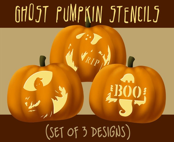 Ghost Pumpkin Carving Templates