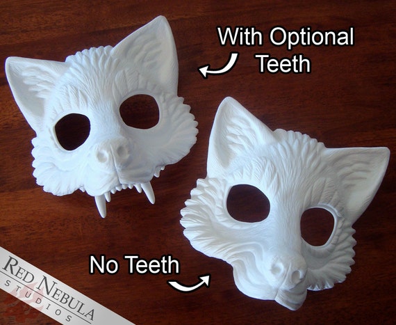 Wolf Animal Spirit Wall Decoration Costume Party Masquerade Mask DIY White