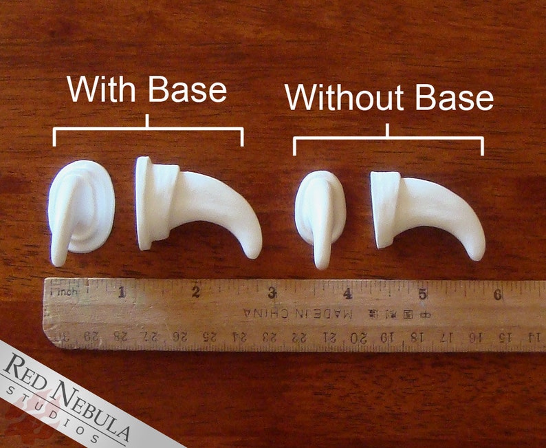 Large Cat Claws in White or Black, Curved 1.5 Feline Claws for Costumes, Resin Fursuit Claws, Kitty Fursuit, Tiger, Lion, Panther, Cougar image 2