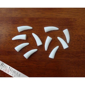 Set of 1.5&quot; Teeth, White or Black Resin Fangs, Animal Fangs, Sharp Teeth, Creature Fangs, Costume Accessories, Pointed Teeth, Monster Fangs