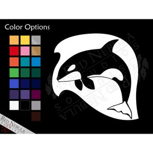 Orca Vinyl Decal, Cetacean Car Window Decal or Laptop Sticker, Sea Animals, Ocean Life - Multiple Color Options