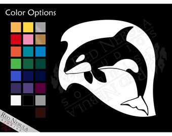 Orca Vinyl Decal, Cetacean Car Window Decal or Laptop Sticker, Sea Animals, Ocean Life - Multiple Color Options