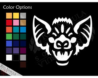 Vampire Bat Face Vinyl Decal, Stylized Animal Face Car Window or Laptop Sticker - Multiple Color Options