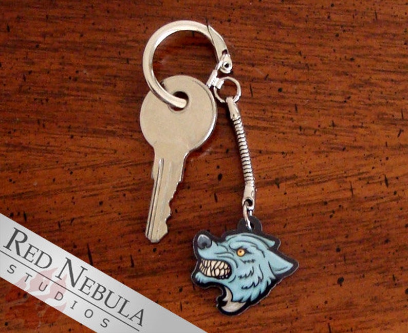 Grey Werewolf Charm, Snarling Wolf Acrylic Charm, Keychain, or Bookmark zdjęcie 4