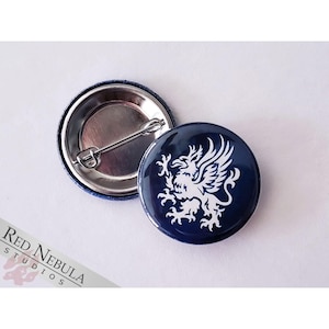 Grey Warden Griffon Button, Magnet, or Keychain, 1.25&quot;, Heraldic Griffon Dragon Age Pinback Button
