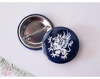 Grey Warden Griffon Button, Magnet, or Keychain, 1.25&quot;, Heraldic Griffon Dragon Age Pinback Button