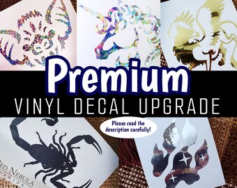 Premium Vinyl Decal Upgrade - Holographic, Sparkly Holo Glitter, Chrome Silver, Chrome Gold, or Carbon Fiber