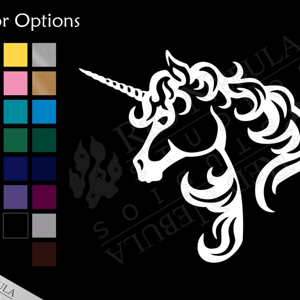 Unicorn Vinyl Decal, Fantasy Window Decal, Fairytale Outdoor Vinyl - Multiple Color Options