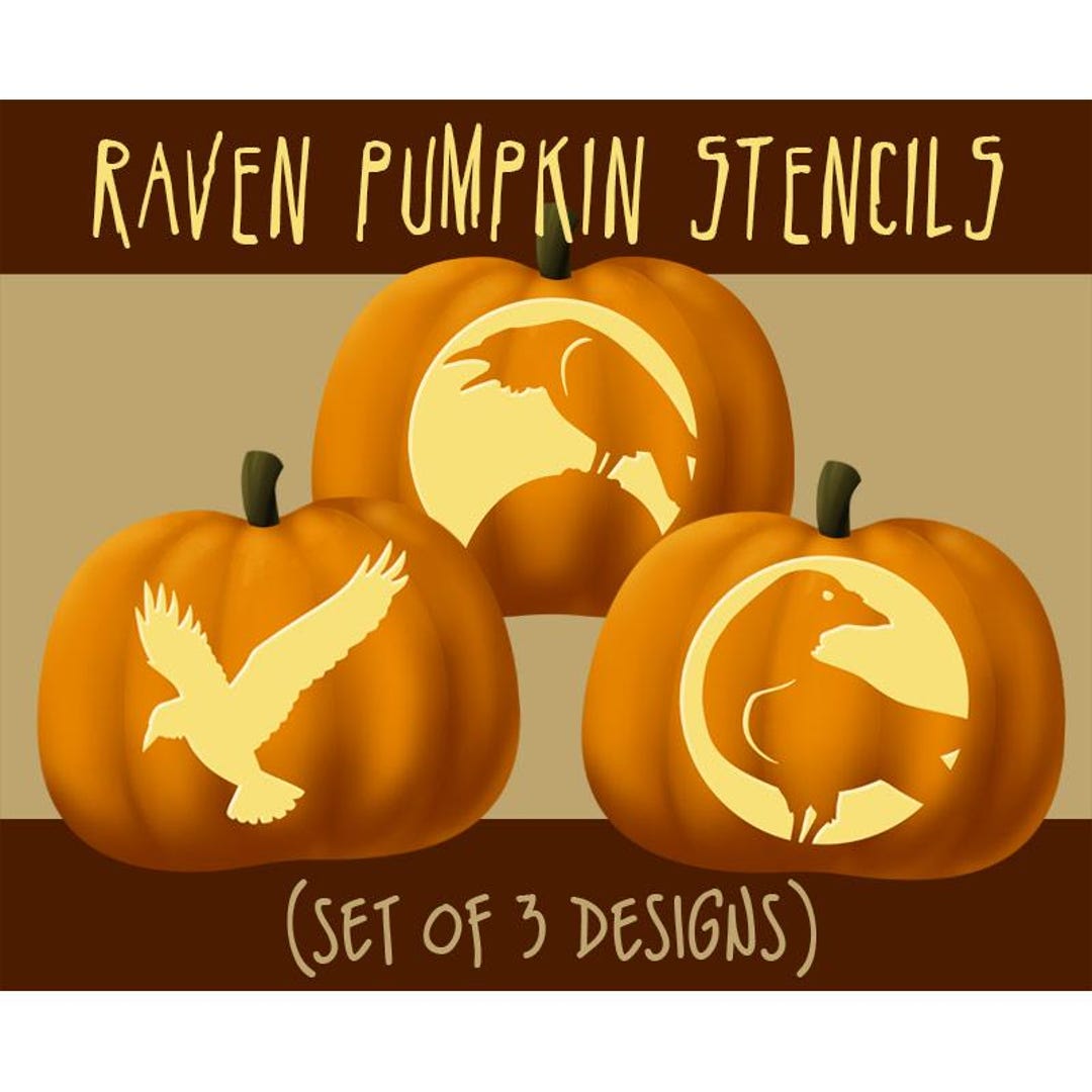 Digital Raven Pumpkin Stencils, Halloween Jack-o-lantern Patterns, Creepy Crow Stencil - Etsy digital-raven-pumpkin-stencils-halloween-jack-o-lantern-patterns-creepy-crow-stencil-etsy