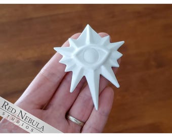 Inquisition Eye Symbol - Blank Resin Cast Inquisition Symbol for Cosplay or Decoration with Optional Magnet or Pinback