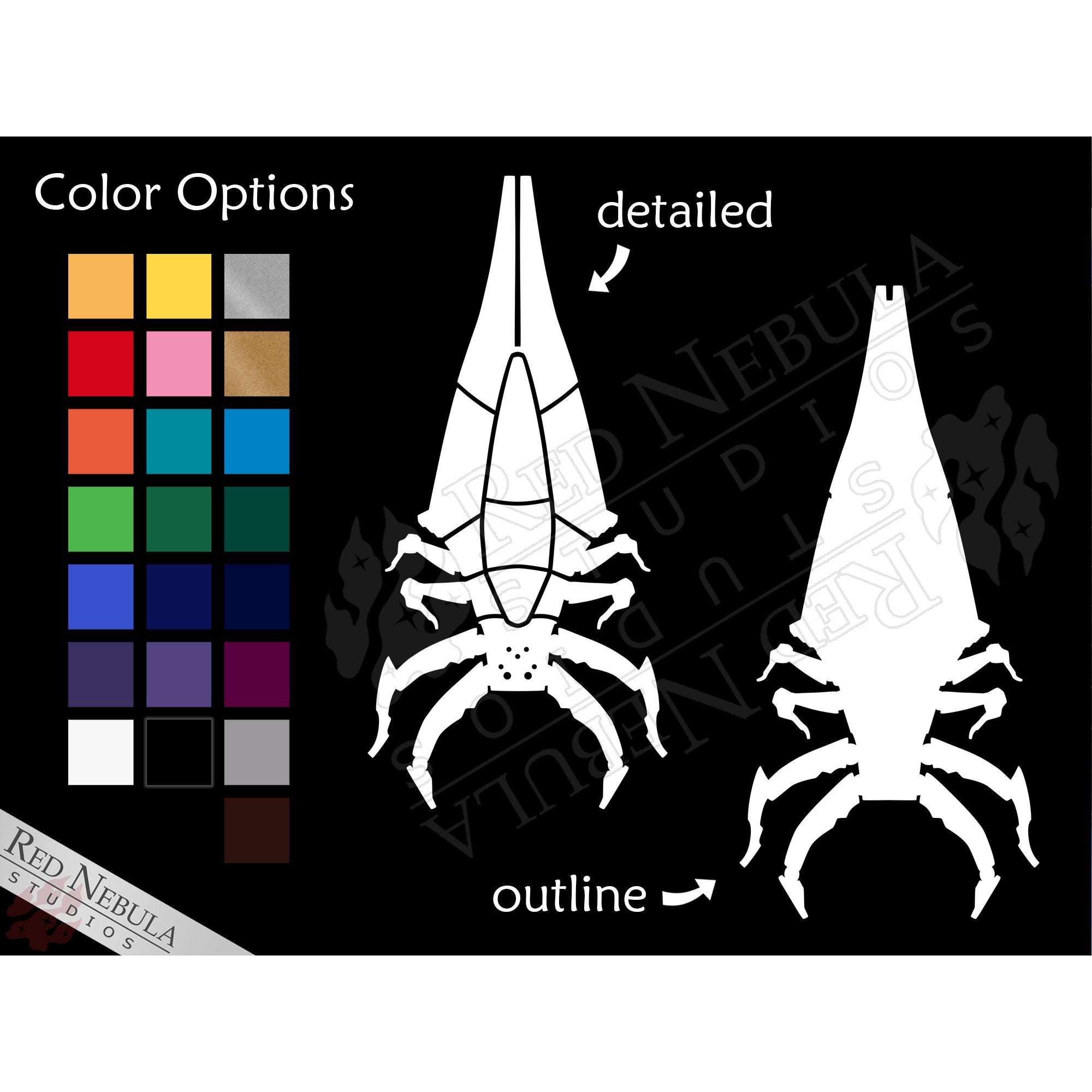Reaper Vinyl Decal, Mass Effect Decal of Harbinger, Reaper Capital Ship Victory Counter - Multiple Color Options
