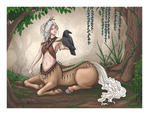 Lady Centaur Art Print centaur Shamaness - Etsy