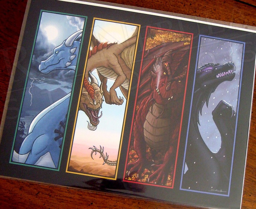 Seasonal Dragons Art Print,