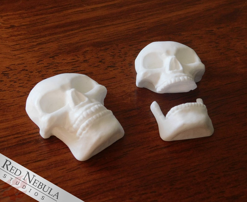 Blank Small Skull Cabochon, Flat Back Mini Skull Sculpture, Blank Resin Skull, Miniature Skeleton Head, Unpainted Skull Embellishment immagine 6