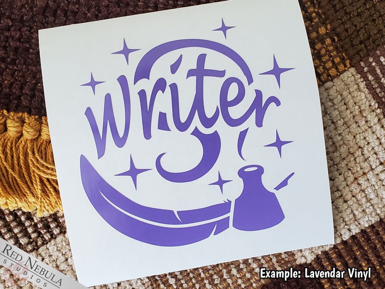 Writer Vinyl Decal, Car Decal Sticker for Authors, Novelists, Storytellers, and NaNoWriMo Multiple Color Options image 5