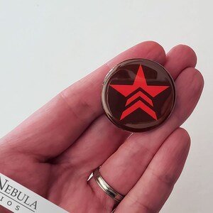 Renegade Button, Magnet, or Keychain, 1.25, Mass Effect Renegade Pinback Button with Red Star Symbol image 3