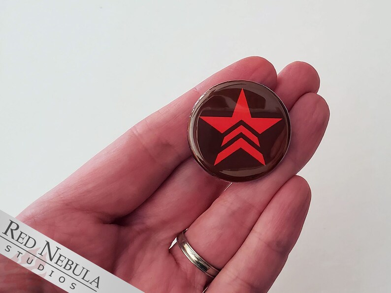 Renegade Button, Magnet, or Keychain, 1.25, Mass Effect Renegade Pinback Button with Red Star Symbol image 3