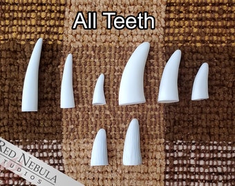 Tooth and Claw Sampler Sets, Cast in White or Black Resin