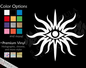 Seeker Vinyl Decal, Dragon Age Car Decal with the Seekers of Truth Eye Symbol - Multiple Color and Holographic Options
