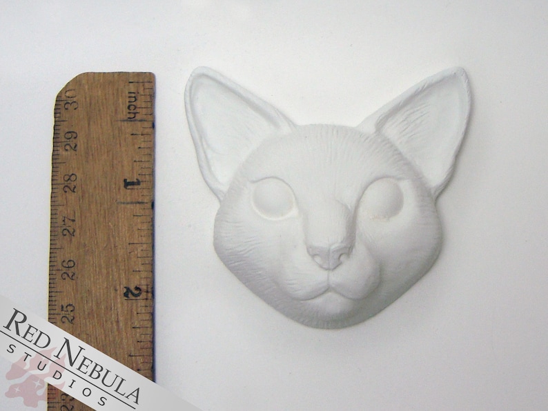 Cat Cabochon Resin Cat Face Blank Flat Back, Optional Magnet or Ornament, Pet Kitty Doll Face, or Fridge Magnet Project for Cat Lovers image 2