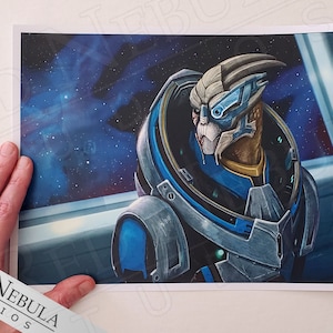 Garrus Vakarian Illustration, Mass Effect Art Print, 8.5 x 11 in