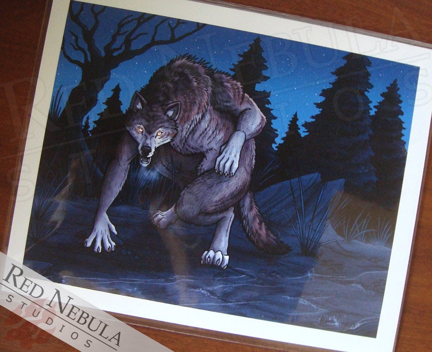 Night of the Werewolf Art Print for Sale by Jallu123